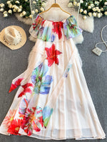 Floral Off-Shoulder A-Line Dress
