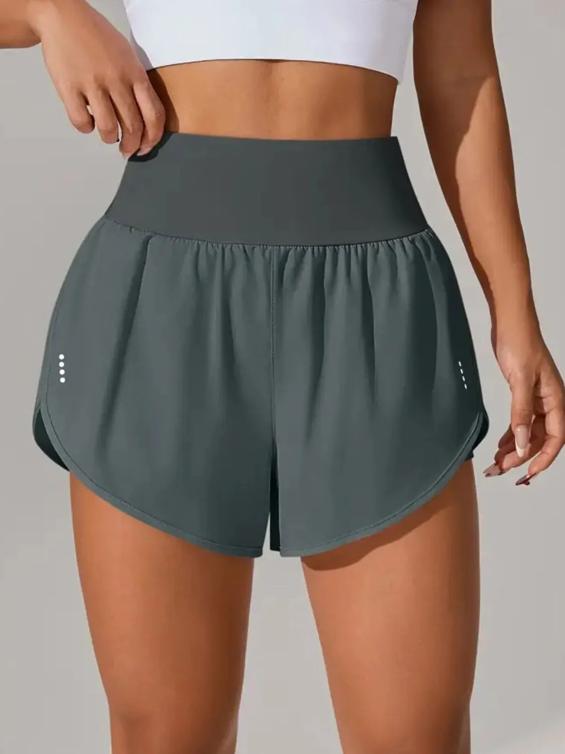 Pocketed High Waist Active Shorts - Ladyez