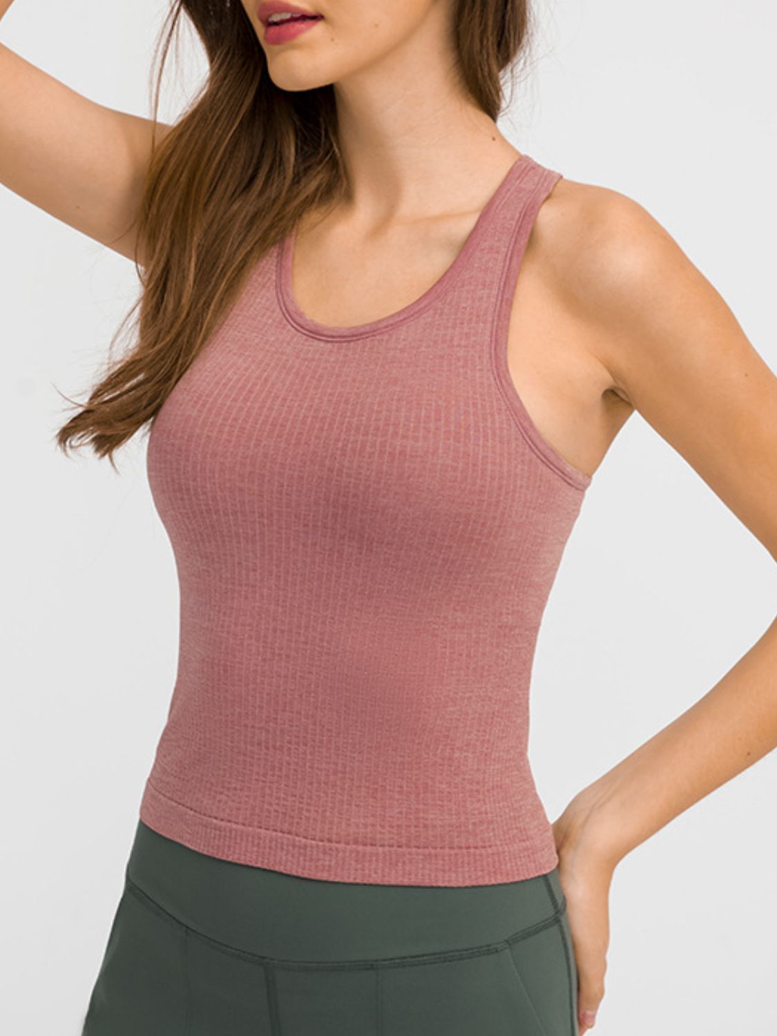 Millennia Round Neck Racerback Active Tank - Ladyez
