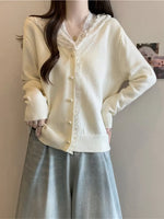 Lace Trim Hooded Cardigan