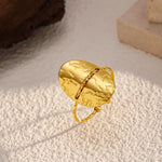 Hammered Disc Open Ring