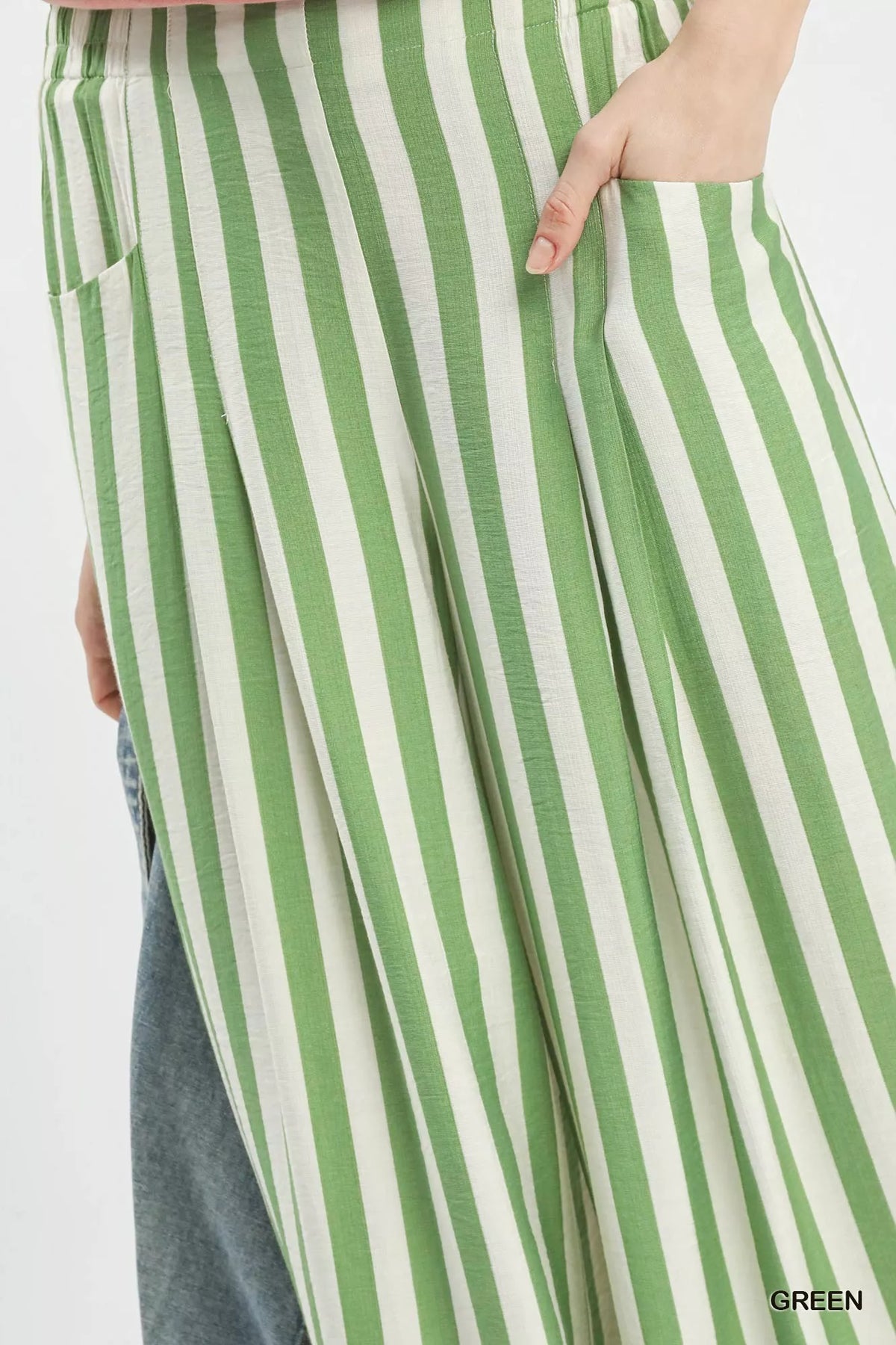 Umgee Vertical Stripe Wide Leg Pants