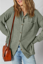 Ribbed Knit Button-Up Cardigan