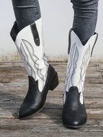 Western Embroidered Cowgirl Boots - Ladyez
