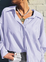 Oversized Striped Button-Down Shirt