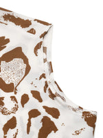Leopard V-Neck Half Sleeve Blouse