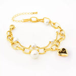 18K Gold-Plated Heart Charm Bracelet