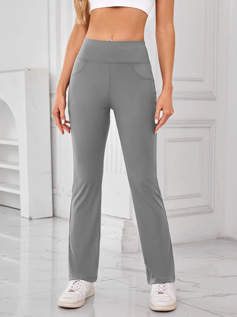 Lovelet High Waist Active Pants with Pockets - Ladyez