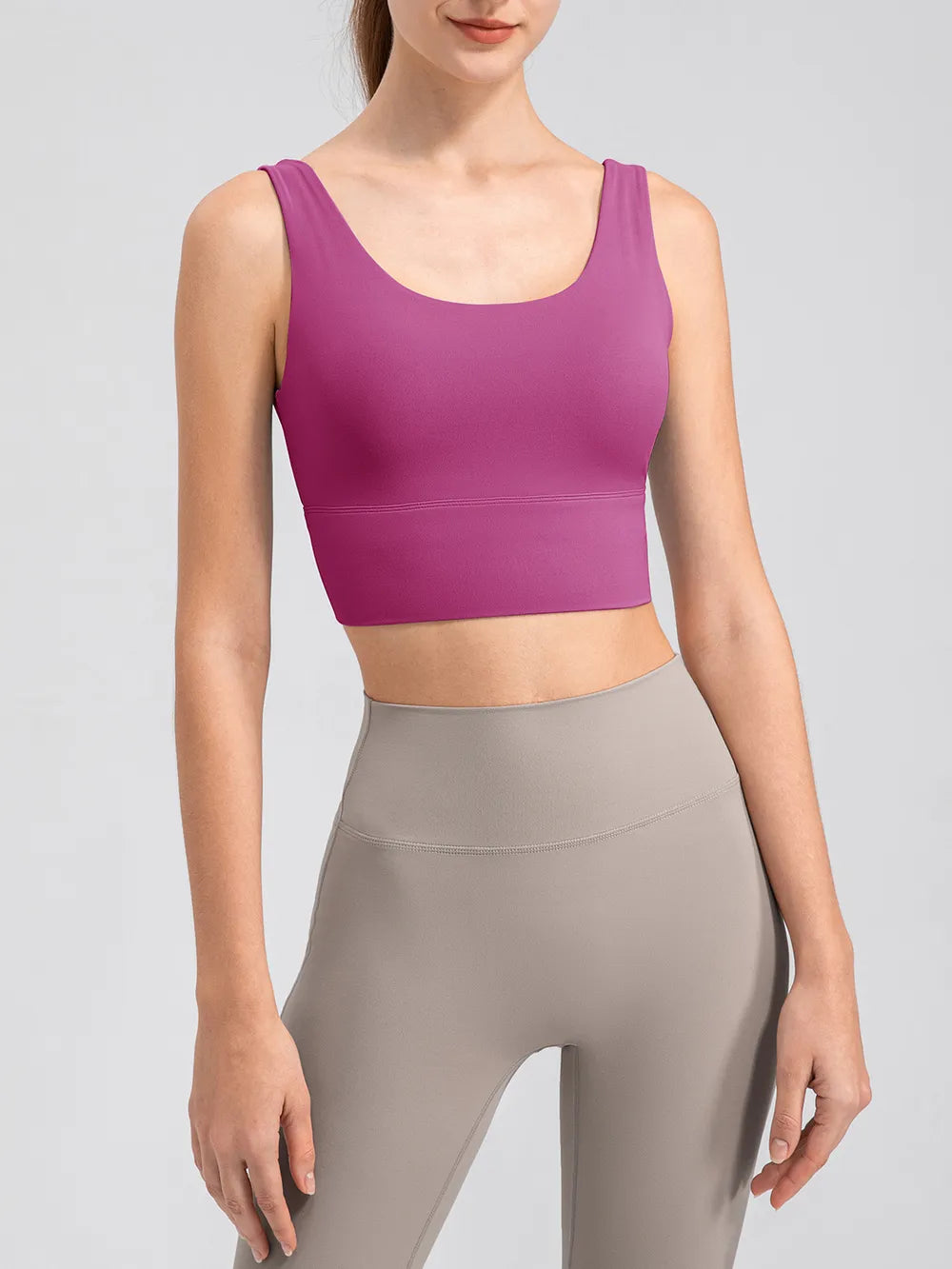 Scoop Neck Wide Strap Active Tank - Ladyez