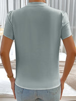 Notched Neckline Petal Sleeve Blouse