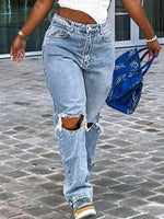 Distressed High-Waisted Jeans