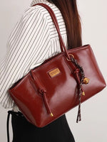 Leather Shoulder Bag with Knot Detail