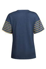 Striped Round Neck Short Sleeve T-Shirt
