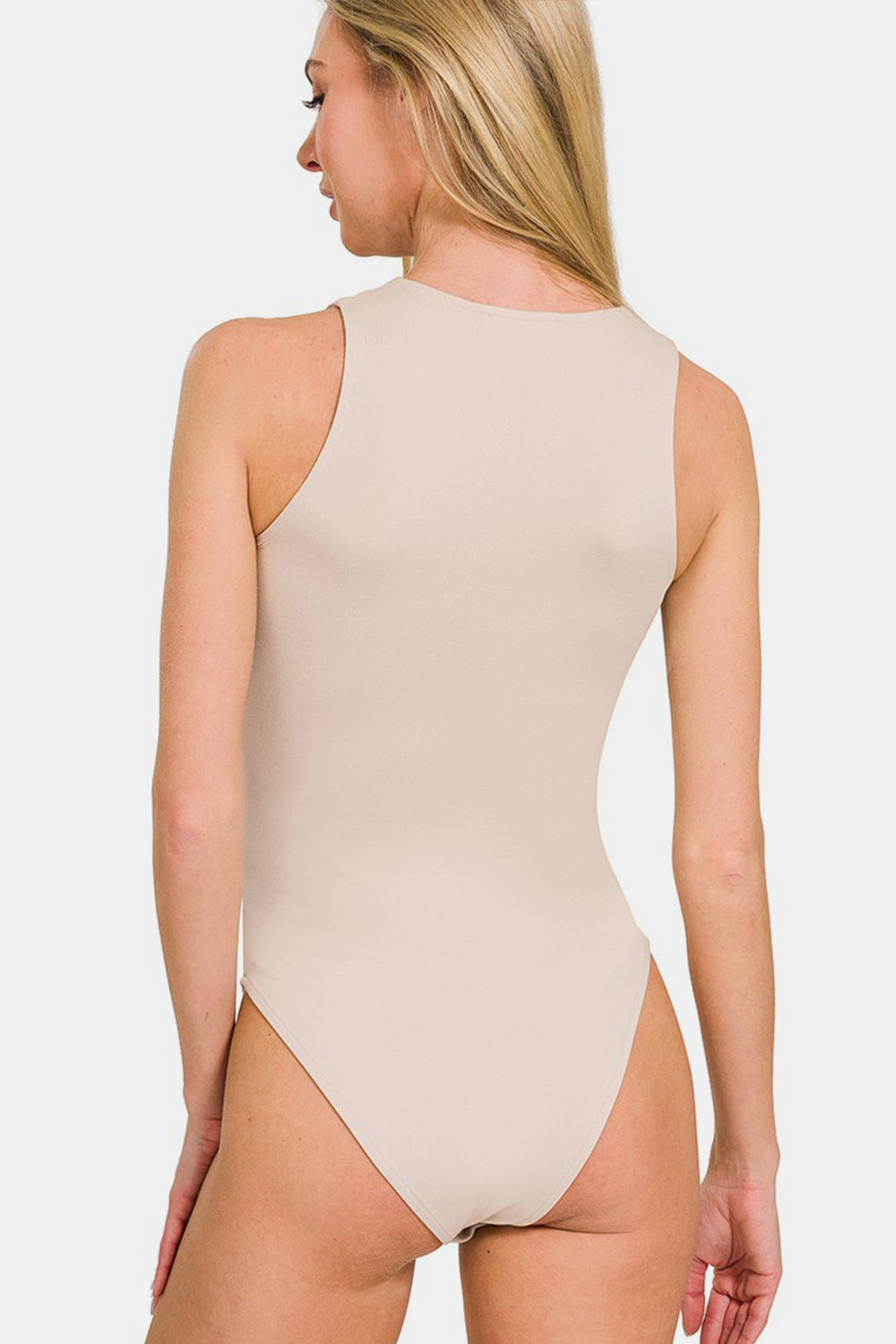 Zenana Round Neck Sleeveless Padded Bodysuit - Ladyez