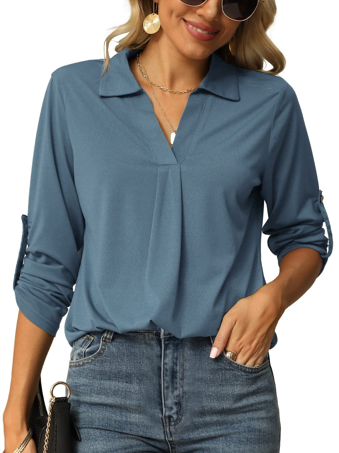 Johnny Collar Long Sleeve T-Shirt - Ladyez