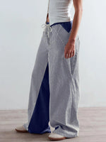 Striped Wide Leg Jeans - Ladyez