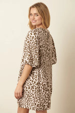 Mittoshop Animal Print Puff Sleeve Mini Dress