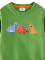 Children's Dinosaur Embroidered Crew Neck Sweatshirt
