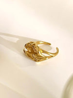 18K Gold-Plated Stainless Steel Sculptural Ring - Ladyez
