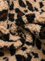 Leopard Fleece Vest Coat with Pockets