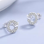 Crown Circle Stud Earrings
