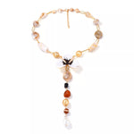 Alloy Dripping Oil Flower Resin Y-Shaped Necklace