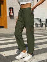 Elastic Waist Tapered Pants