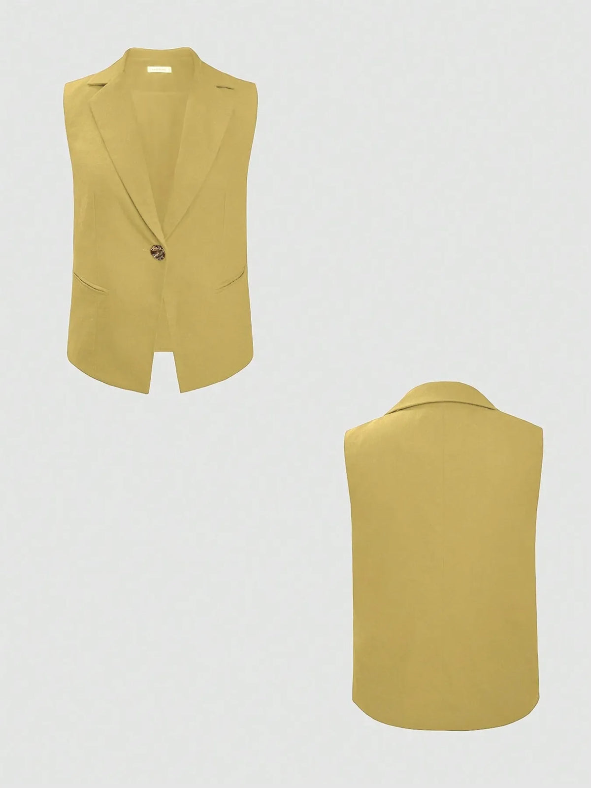 One Button Sleeveless Top and Pants Set