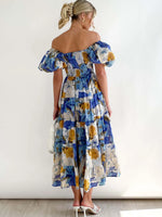 Floral Smocked Puff Sleeve Tiered Dress
