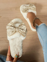 Bow Open Toe Slippers - Ladyez