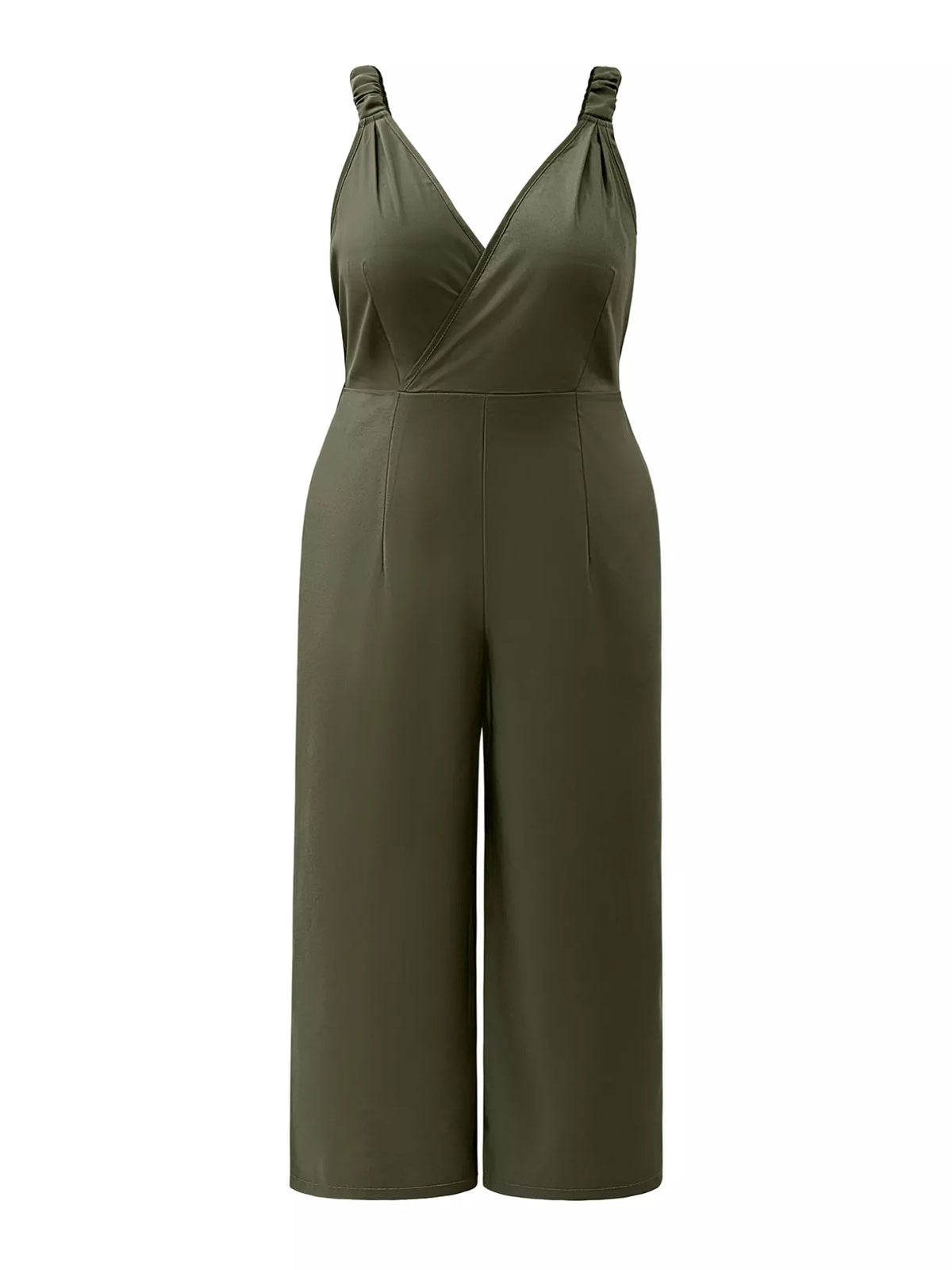Plus Size Smocked Wide Leg Jumpsuit