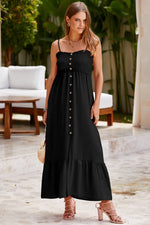 Smocked Spaghetti Strap Ruffle Hem Dress - Ladyez