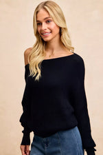 BiBi Waffle Knit Off Shoulder Top