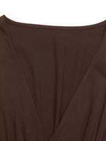 V-Neck Long Sleeve A-Line Midi Dress
