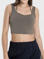 Millennia Crisscross Square Neck Active Tank - Ladyez
