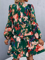 Printed Balloon Sleeve Mini Dress
