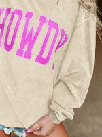 Full Size Howdy Round Neck Oversized Sweatshirt Plus Size