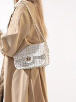 Tweed Flap Crossbody Bag