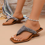 Rhinestone Toe Post Sandals