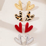 4 Pair Heart Stud Earrings