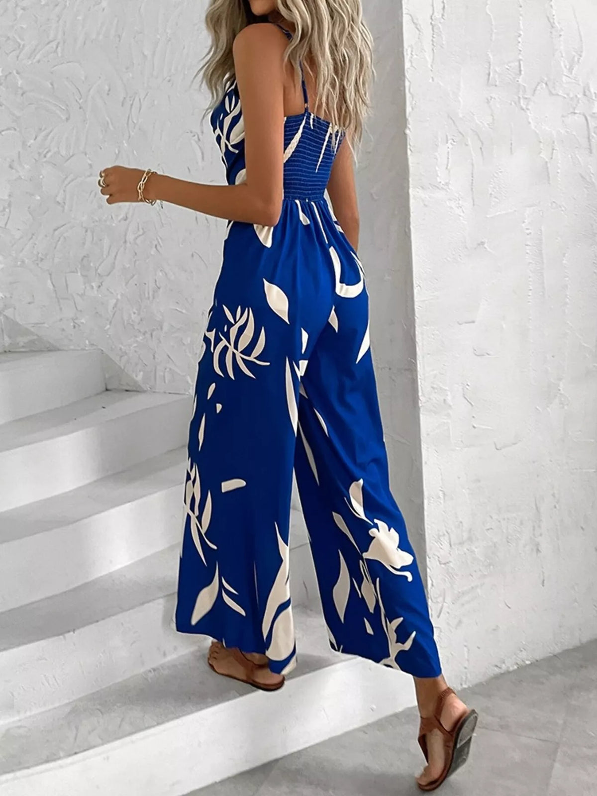 Spaghetti Strap Wide Leg Jumpsuit