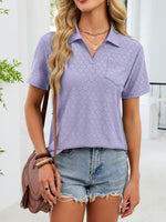 Eyelet Short Sleeve Blouse