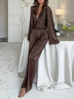 Tie-Front Crop Top and Pants Set