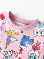 Children's Cartoon Print Short Sleeve Dress