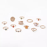 13 Piece 18K Gold-Plated Minimalist Ring Set