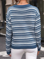 Striped Dropped Shoulder Sweater