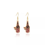 Cowboy Hat & Bottle Dangle Earrings