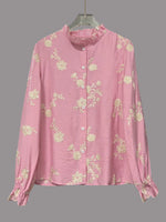 Flower Button Up Long Sleeve Shirt