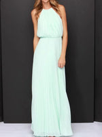 Pleated Sleeveless Maxi Tank Dress - Ladyez