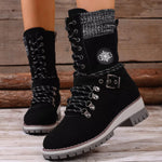 Lace-Up Ankle Combat Boots
